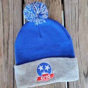 Tri Star Logo beanie - blue and grey